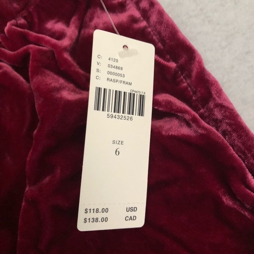 Anthropologie Connie Velvet Mini Skirt Raspberry Red Cherry Red NEW - Picture 5 of 7